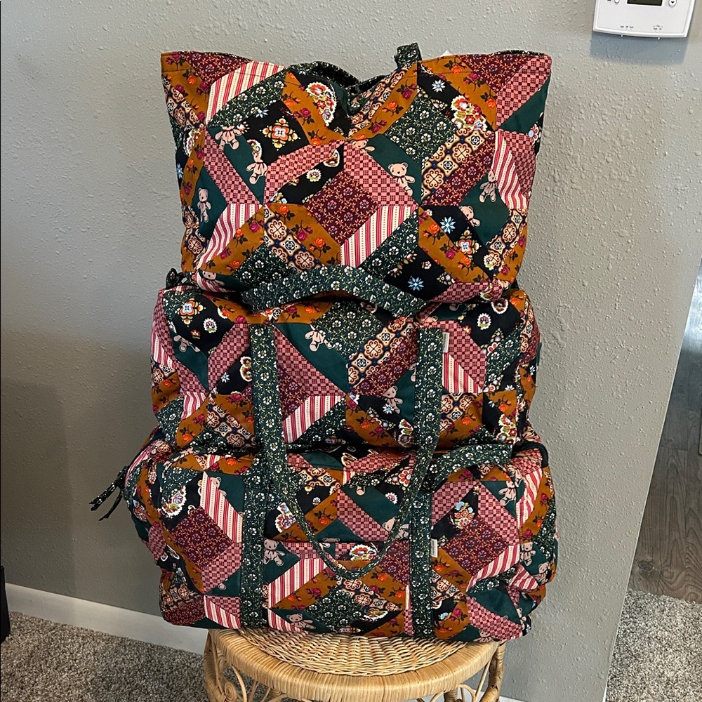 Vera Bradley X Anthropologie Weekender Bag Set of 3 Quilted Patchwork